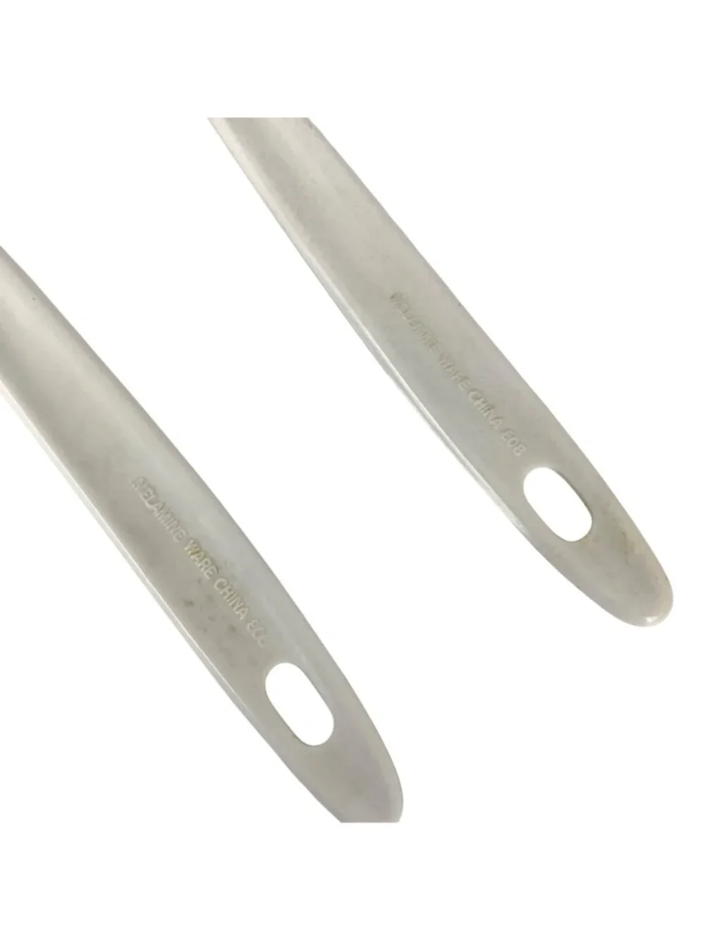 Melamine Ware Spoon Set Of 2 Solid & Slotted White 808 Kitchen Utensils